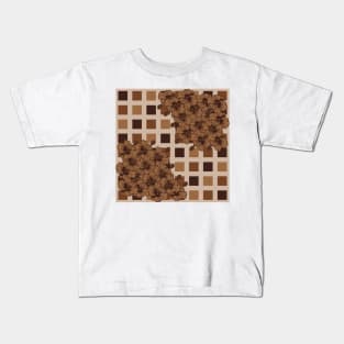 Earth Tones Floral On Geometric Kids T-Shirt